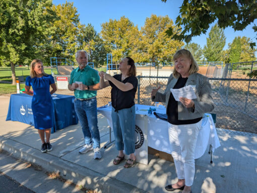 Kathy Graham, CTNA President, speaking at the groundbreaking ceremony on August 14, 2025.